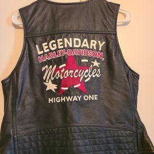 Harley Davidson Leather Embroidered Vest